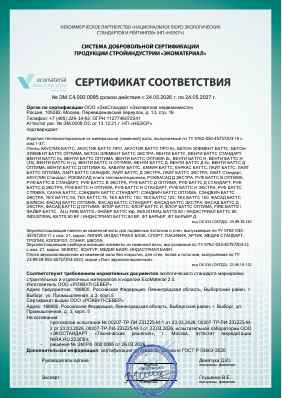 Предпросмотр: Сертификат соответствия № ЭМ.С4.000 0095