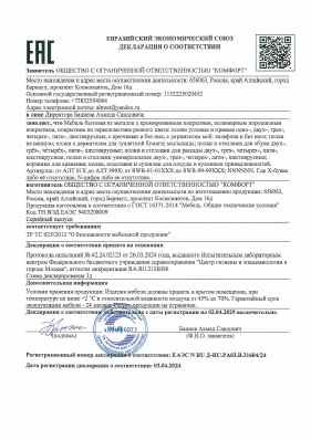 Предпросмотр: Декларация о соответствии № ЕАЭС N RU Д-RU.РА03.В.31604/24