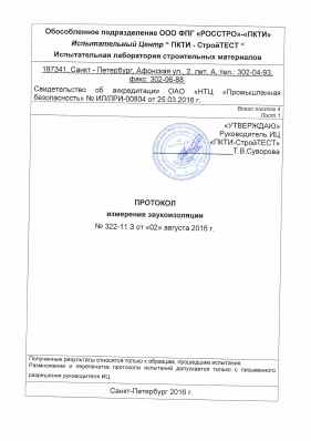 Предпросмотр: Протокол испытаний № 322-11 3