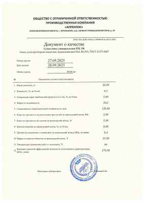 Предпросмотр: Паспорт качества