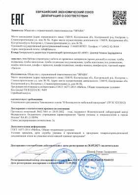 Предпросмотр: Декларация о соответствии № ЕАЭС N RU Д-RU.РА03.В.92600/22