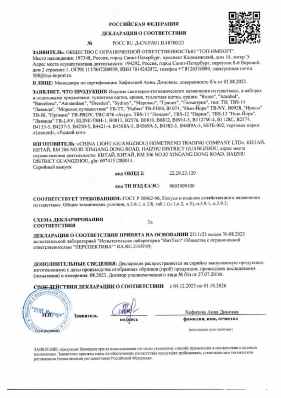 Предпросмотр: Декларация о соответствии № РОСС RU Д-CN.РА01.В.48700/23