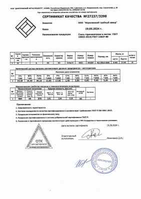 Предпросмотр: Сертификат качества № 27237/3298