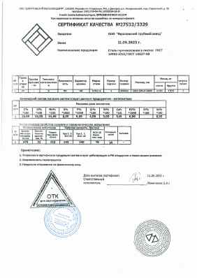 Предпросмотр: Сертификат качества № 27532/3329