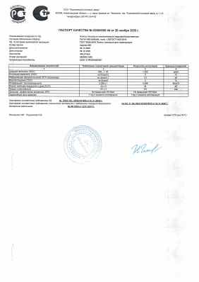 Предпросмотр: Паспорт качества № 00000006144