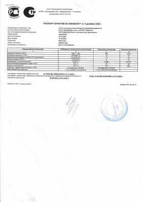 Предпросмотр: Паспорт качества № 00000003677
