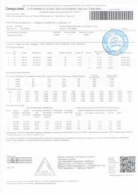 Предпросмотр: Сертификат качества № 1730034806