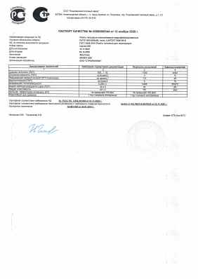 Предпросмотр: Паспорт качества № 00000005844