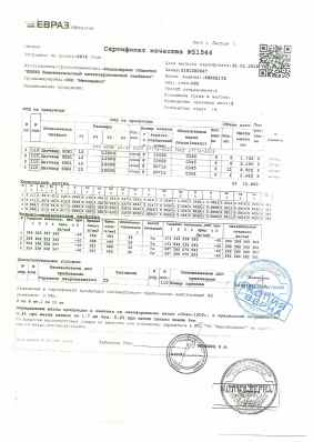 Предпросмотр: Сертификат качества № 51544