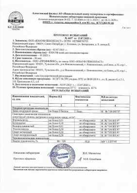 Предпросмотр: Протокол испытаний № 4657