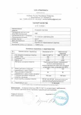 Предпросмотр: Паспорт качества
