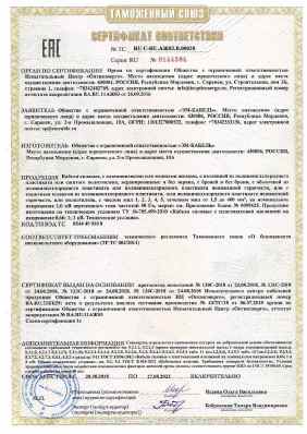 Предпросмотр: Сертификат соответствия № ТС RU C-RU.АЖ03.В.00038