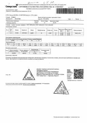 Предпросмотр: Сертификат качества № 1720058967