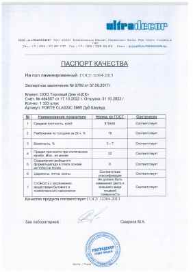 Предпросмотр: Паспорт качества