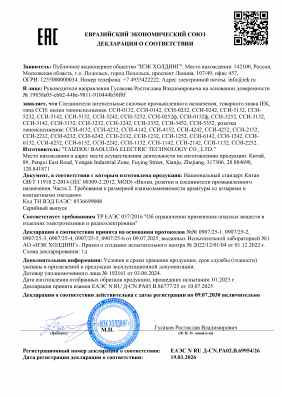 Предпросмотр: Декларация о соответствии № ЕАЭС N RU Д-CN.РА02.В.69954/26