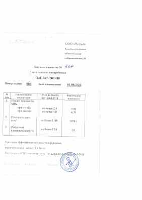Предпросмотр: Паспорт качества № 367