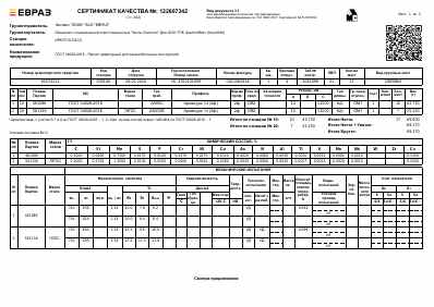 Предпросмотр: Сертификат качества № 122607342