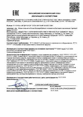 Предпросмотр: Декларация о соответствии № ЕАЭС N RU Д-RU.РА06.В.04465/25