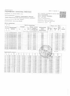 Предпросмотр: Сертификат качества № 307315