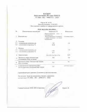 Предпросмотр: Паспорт качества