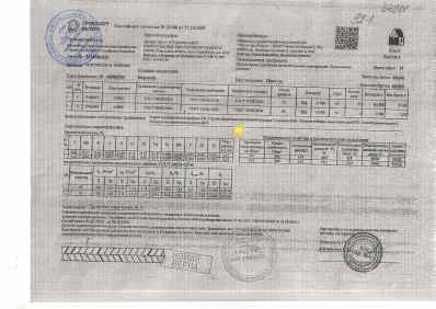 Предпросмотр: Сертификат качества № 21346