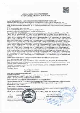 Предпросмотр: Декларация о соответствии № РОСС RU Д-RU.РА01.В.06353/23