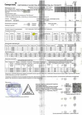 Предпросмотр: Сертификат качества № 1720104575