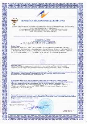 Предпросмотр: Свидетельство о государственной регистрации № KG.11.01.09.008.E.004461.10.19