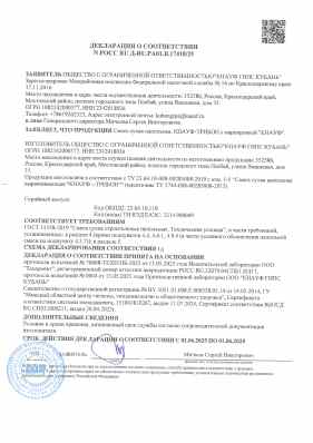 Предпросмотр: Декларация о соответствии № РОСС RU Д-RU.РА01.В.17418/25
