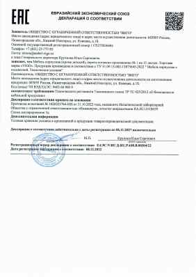 Предпросмотр: Декларация о соответствии № ЕАЭС N RU Д-RU.РА08.В.00304/22