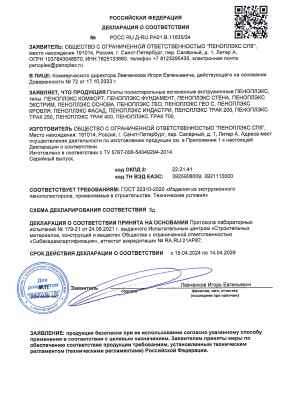 Предпросмотр: Декларация о соответствии № РОСС RU Д-RU.РА01.В.11635/24