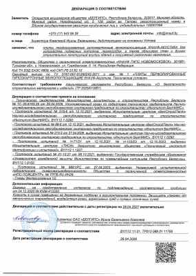 Предпросмотр: Декларация о соответствии № BY/112 11.01. ТР013 088.01 11785