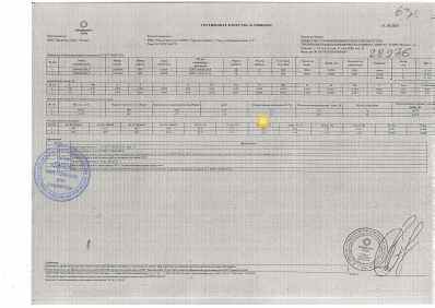 Предпросмотр: Сертификат качества № 2500040394