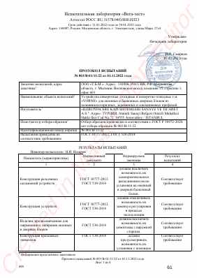Предпросмотр: Протокол испытаний № 003/B-01/11/22