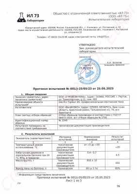 Предпросмотр: Протокол испытаний № 001/J-25/05/23