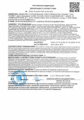 Предпросмотр: Декларация о соответствии № РОСС RU Д-RU.РА01.В.45219/23