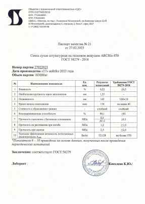 Предпросмотр: Паспорт качества № 21