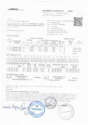 Предпросмотр: Сертификат качества № 11629