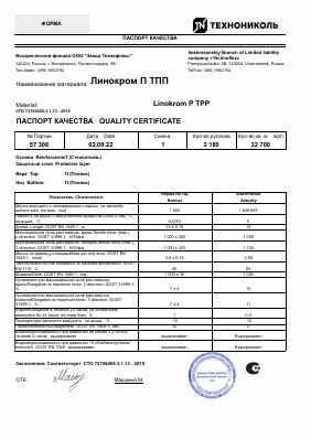 Предпросмотр: Паспорт качества