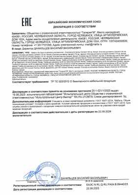 Предпросмотр: Декларация о соответствии № ЕАЭС N RU Д-RU.РА04.В.89440/23
