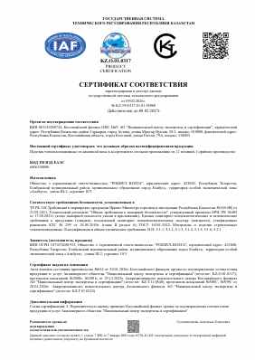 Предпросмотр: Сертификат соответствия № KZ.3910317.01.01.58080