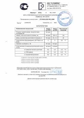 Предпросмотр: Паспорт качества № 5741