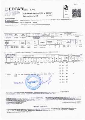 Предпросмотр: Документ о качестве № 2218671