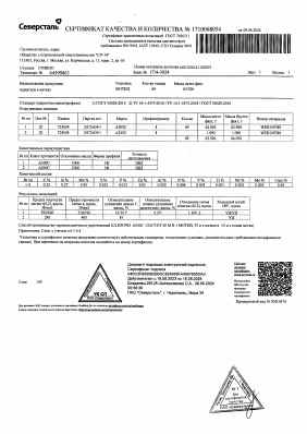 Предпросмотр: Сертификат качества № 1710068054