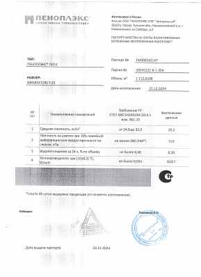 Предпросмотр: Паспорт качества № FM000242147