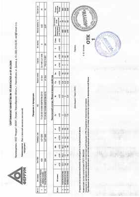 Предпросмотр: Сертификат качества № УП-00013475Л