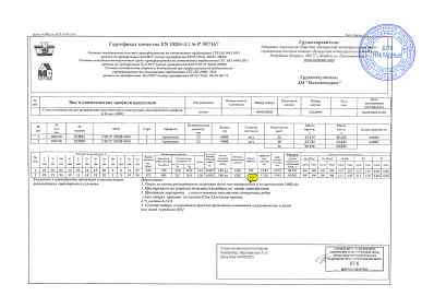 Предпросмотр: Сертификат качества № EN 10204-3.1 № P 597167