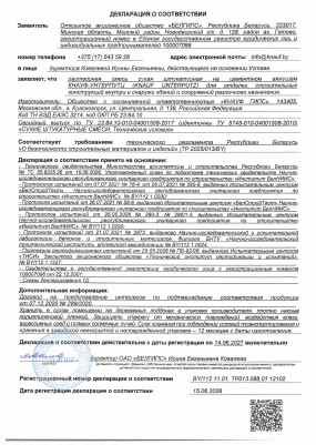 Предпросмотр: Декларация о соответствии № BY/112 11.01. ТР013 088.01 12102