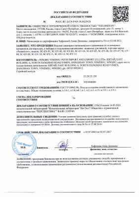 Предпросмотр: Декларация о соответствии № РОСС RU Д-CN.РА01.В.26229/24