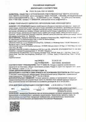 Предпросмотр: Декларация о соответствии № РОСС RU Д-NL.РА01.В.19350/25